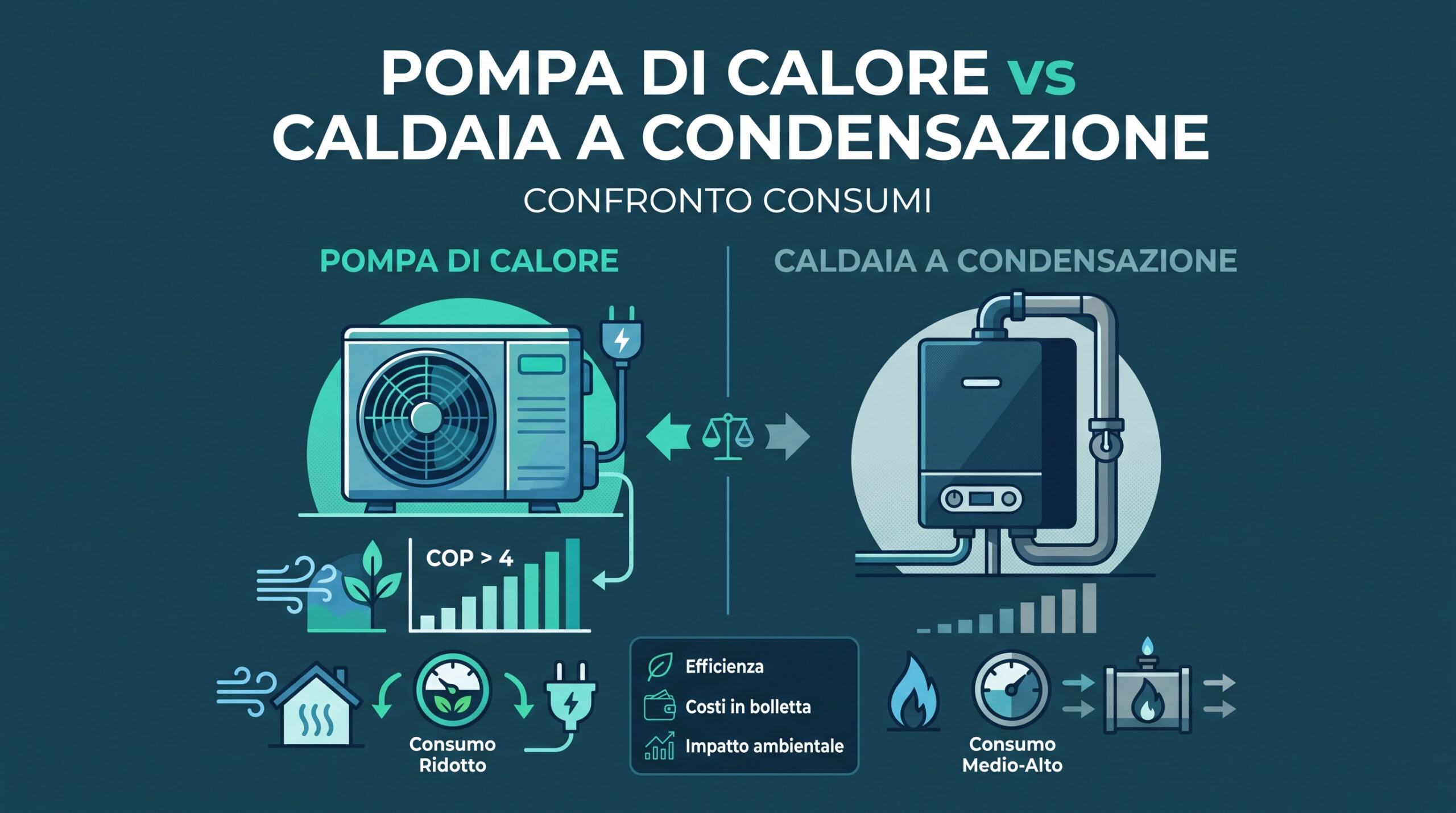 pompa di calore vs caldaia a condensazione
