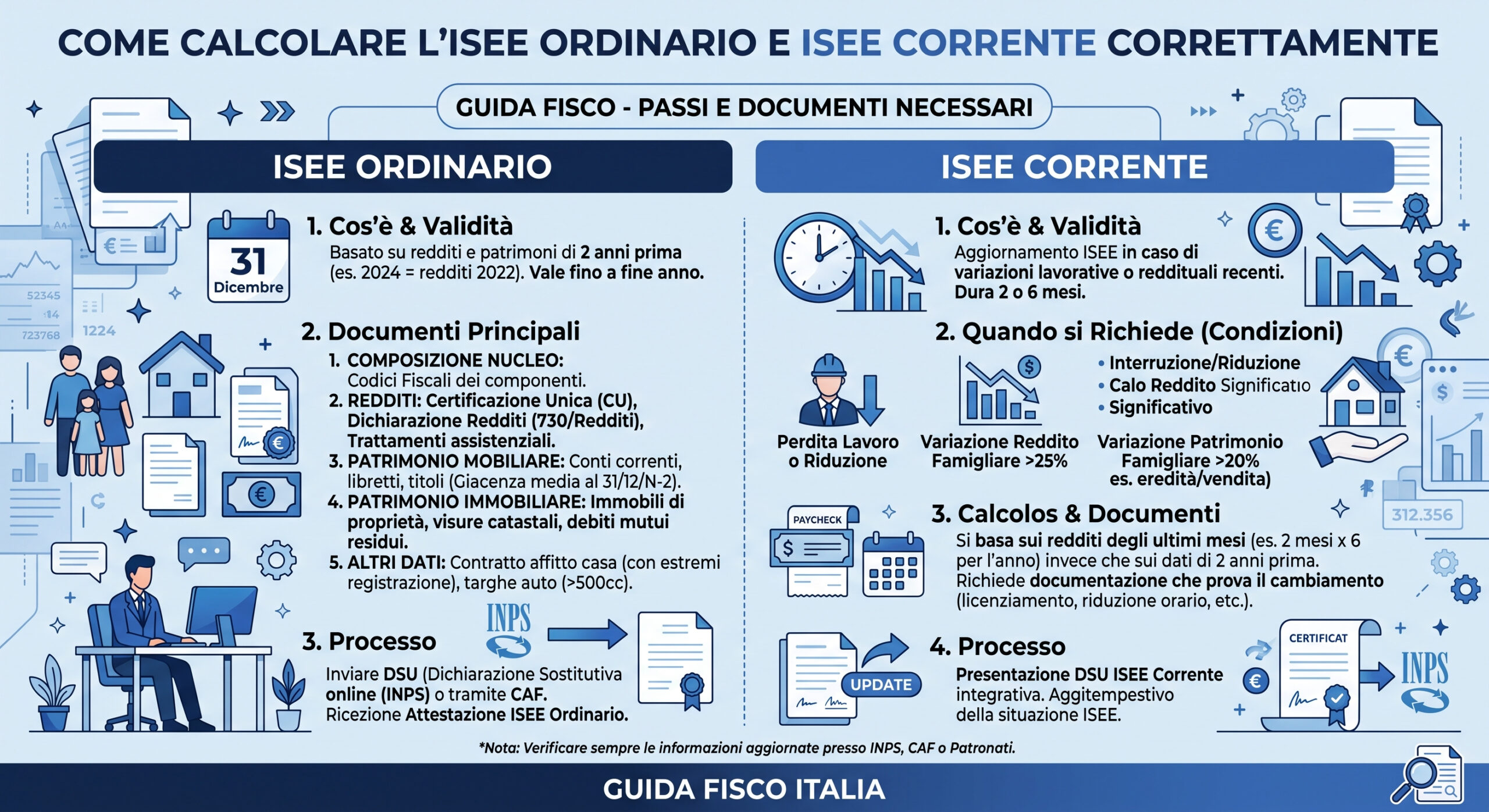 isee ordinario e isee corrente